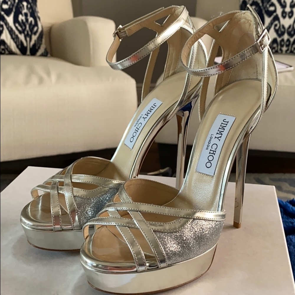 Jimmy Choo heel 125 glitter used once.